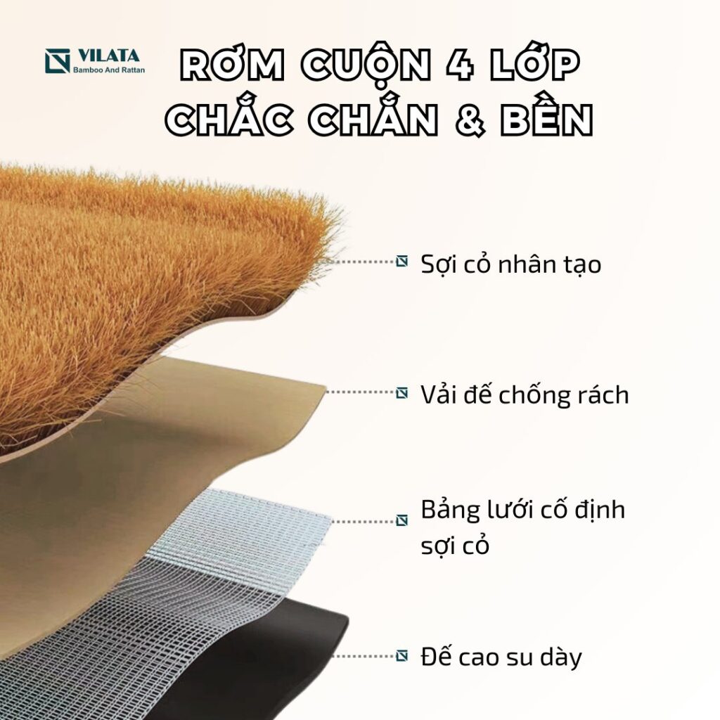 Rơm cuộn 4 lớp dày dặn, sử dụng được lâu dài Rơm cuộn 4 lớp dày dặn, sử dụng được lâu dài
