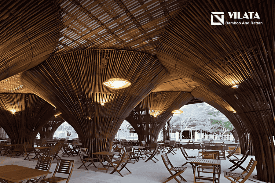 Quán cafe được thi công bằng tre Quán cafe đẹp được thi công bằng tre