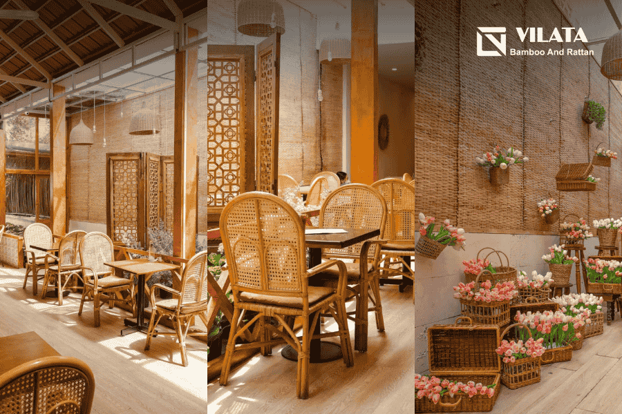 Quán cafe sử dụng mê bồ tre tạo điểm nhấn Quán cafe sử dụng mê bồ tre tạo điểm nhấn