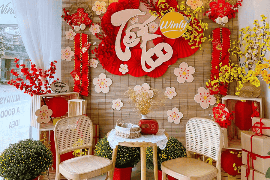 Thiết kế tiểu cảnh có mành tre