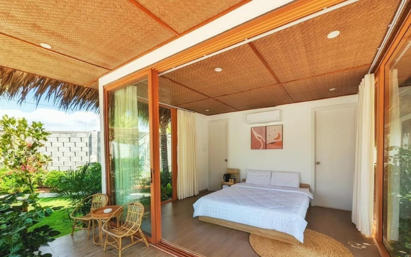 Cót ép nhân tạo ứng dụng trong phòng resort